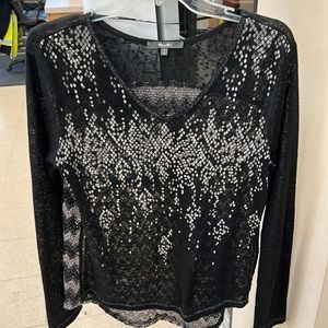 Miss Me Black Sparkle Top